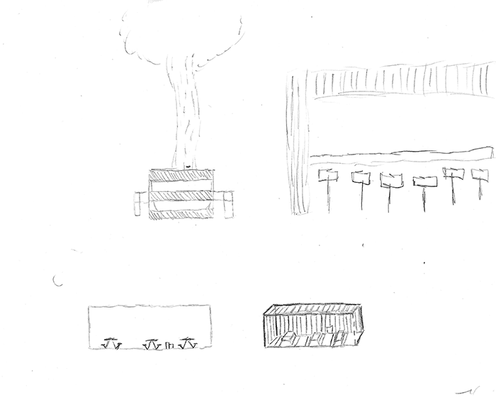 Croquis personnel d'aménagement de conteneur